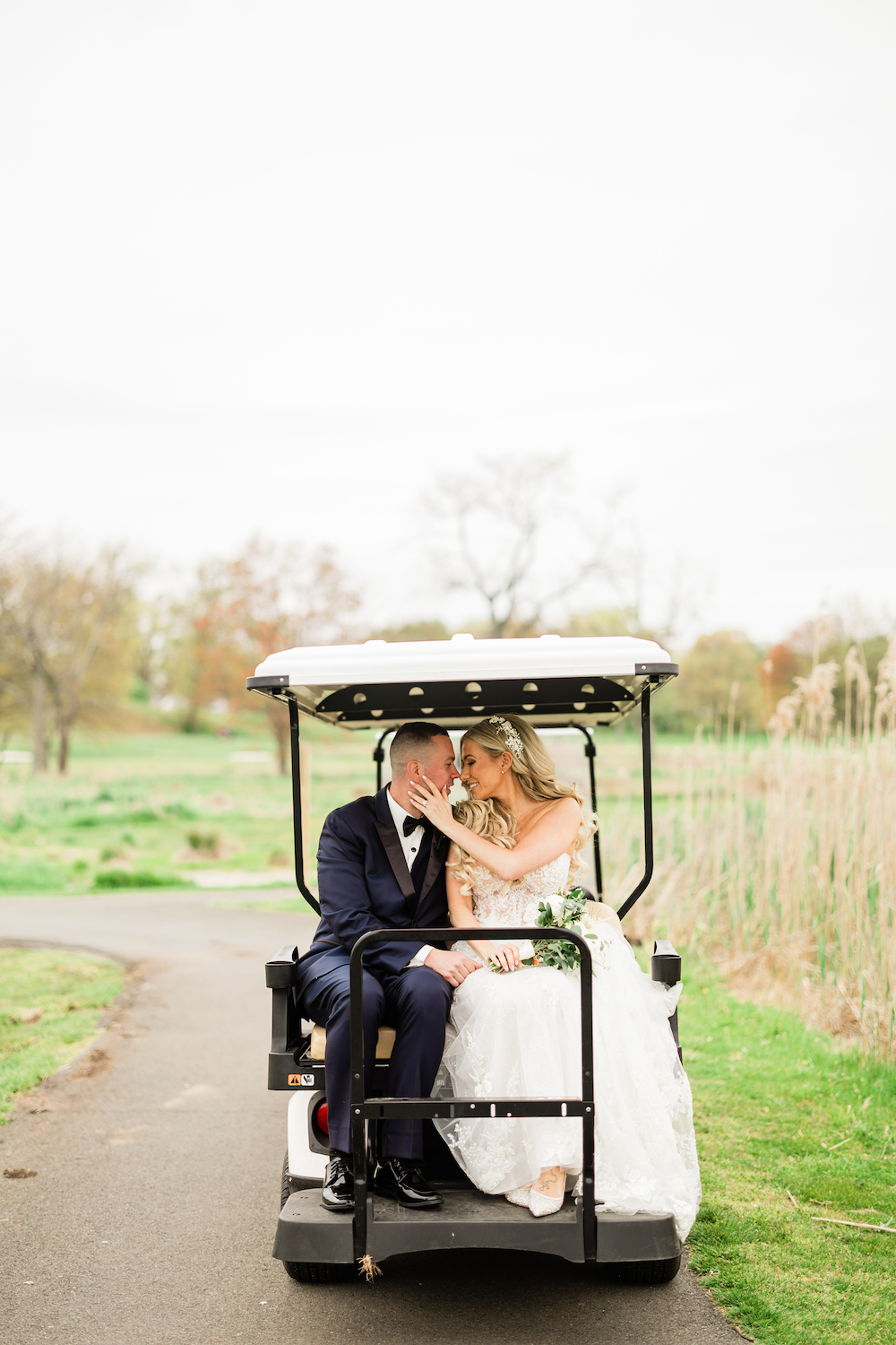 Filipkowska-AugstynWedding1189 Romantic Golf Cart Ride at The Clubhouse at Galloping Hill